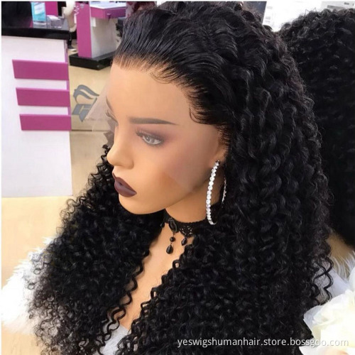 Yeswigs Cheap Transparent Full Lace Frontal Wig Raw Peruvian Curly Wave Virgin Human Hair 360 Hd Lace Front Wig For Black Women